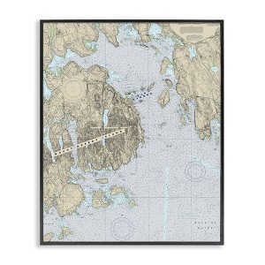 Stupell Industries Mount Desert Island Maine Coastal Map Traditional Cartography, 14" x 11" - 1 of 4