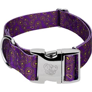 Country Brook Petz 1 1/2 Inch Premium Purple Paisley Dog Collar - 1 of 4
