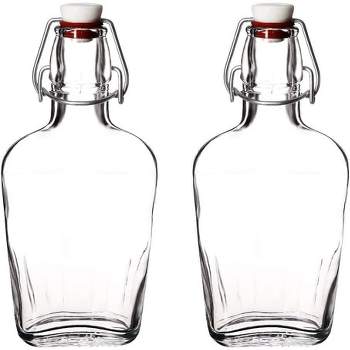 Bormioli Rocco Juego de 2 jarras de vidrio Gelo con tapa roja y blanca