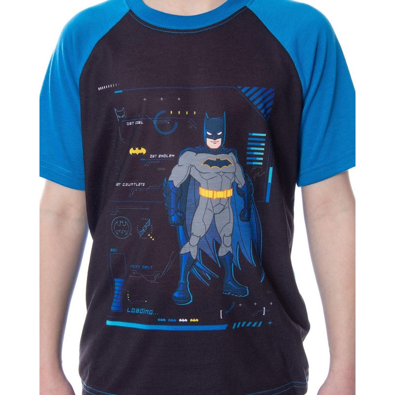 DC Comics Boys' Batman Spec Readout Short Sleeve Shirt and Shorts Pajama Set Bat Specs, 3 of 6