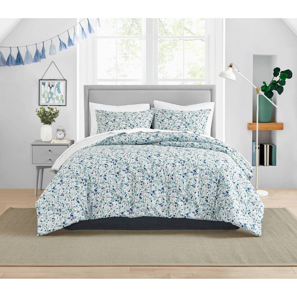 Photos - Bed Linen Twin Olivia Duvet Cover Set Blue - Poppy & Fritz