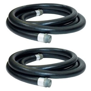 Apache 98108468 3/4 Inch Diameter 20 Foot Length 60 PSI Farm Fuel Gasoline Oil Diesel Tractor Transfer Hose with Male Fitting Ends, Black (2 Pack) - 1 of 4