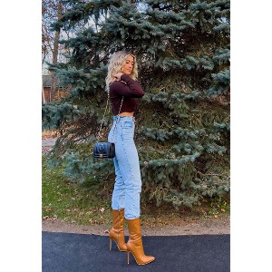 NAGINI Over Ankle Pointed Toe High Heeled Boot in Tan Women - 1 of 4