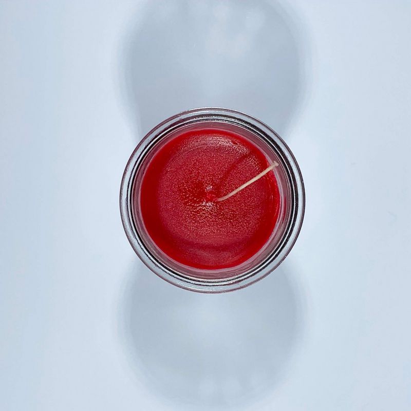 4.56oz Unscented Glass Jar Candle Red - Continental Candle, 4 of 5