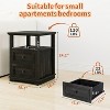 Vipbear 18" Blue Nightstand with Chargers Rustic Wooden High Nightstand with 2 Drawers for Bedroom, Living Room and Closet - 2 of 4
