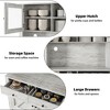 Kitchen Pantry Cabinet, Microwave Stand, Bakers Rack, Hutch Cabinet with 4 Doors and Adjustable Shelves, Sideboard Buffet Cabinet for Dining Room - 3 of 4