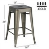 Yaheetech 24" Set of 4 Metal Counter Height Backless Stackable Bar Stools Indoor/Outdoor - 3 of 4