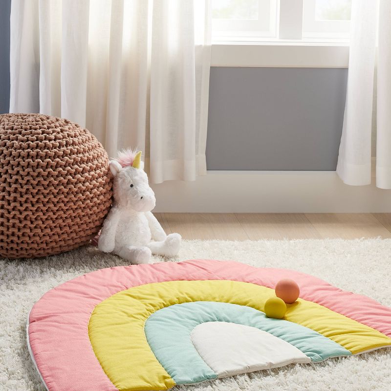 Quilted Floor Blanket and Playmat - Rainbow - Cloud Island&#8482;, 3 of 9