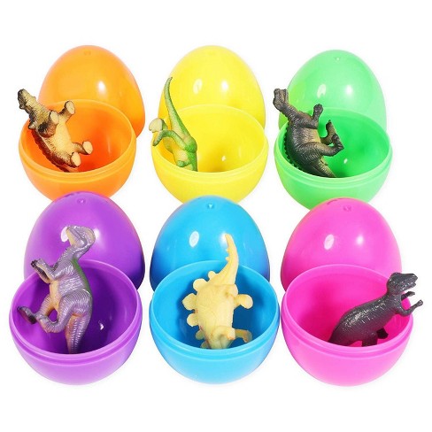 2.2 Inches Plastic Prefilled Easter Eggs Bulk with Dinosaurs Pull Back Vehicles for Easter Hunt Easter Basket Stuffers Fillers D-FantiX 50 Pcs Toys Filled Easter Eggs