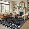 World Rug Gallery Geometric Shag Rug – Ideal for Living Room, Bedroom, or Entryway – White – Medium Pile, Easy to Clean - 2 of 4