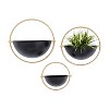 14.75" 3pc Contemporary Metal Planter Pots - Olivia & May - 2 of 4