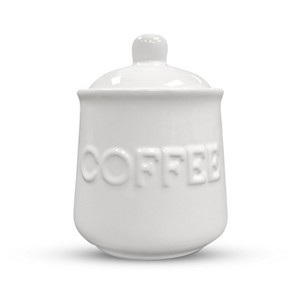 KOVOT Ceramic Coffee Jar with Air-Sealed Lid - Ivory White, Measures: 6”H - 1 of 4
