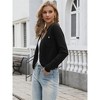 INSPIRE CHIC Women's Open Front Knit Dressy Long Sleeve Crew Neck Casual Pockets Cardigans - 4 of 4