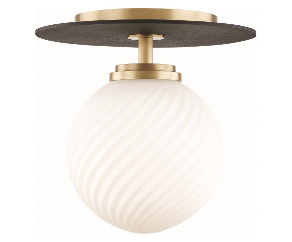 1pc Ellis Small Flush Mount Brass - Mitzi by Hudson Valley