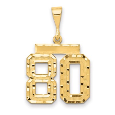 Black Bow Jewelry 14K Yellow Gold, Varsity Collection, Medium D/C Pendant Number 80