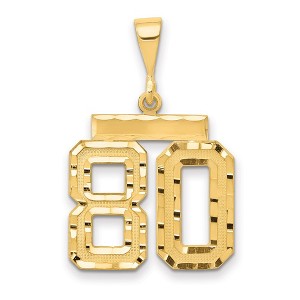 Black Bow Jewelry 14K Yellow Gold, Varsity Collection, Medium D/C Pendant Number 80 - 1 of 4