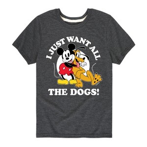 Boys' - Disney - Mickey Pluto Just Want All Dogs Short Sleeve Graphic T-Shirt - 1 of 4