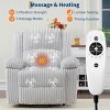 GustoWave Corduroy Manual Recliner Sofa with Pillow Top Arms, Thick Padding, Side Pocket, 400Lbs, Adjustable Recliner for Living Room - 3 of 4