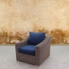 Courtyard Casual Tivoli Club Chair in Teak  Full round wicker Alum Frame Polyester 450 gram - 2 of 4