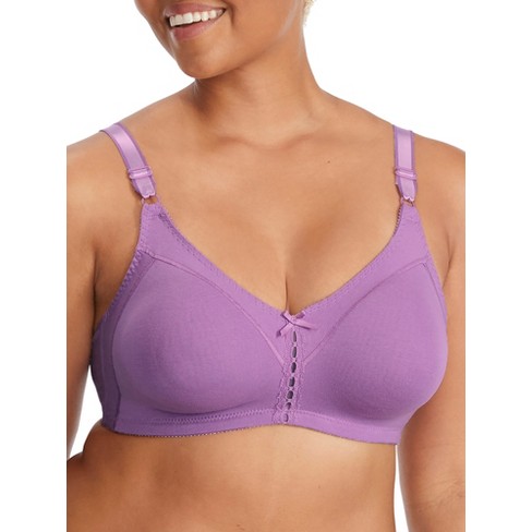 Bali Women's Double Support Cotton Wire-Free Bra - 3036 38D Tinted Lavender