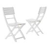 MOEPISY Set of 2 Outdoor Acacia Wood Folding Dining Chair, White - 3 of 4