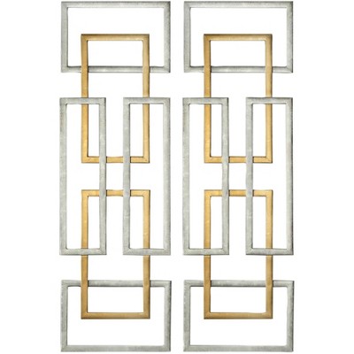 Uttermost Aerin 50 3/4"H Geometric Metal Wall Art Set of 2