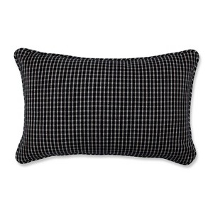 Roe Licorice Lumbar Throw Pillow Black - Pillow Perfect, White Black