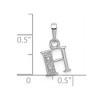 Black Bow Jewelry The Chloe Mini Diamond Accent Initial H Pendant in 14k White Gold - 4 of 4