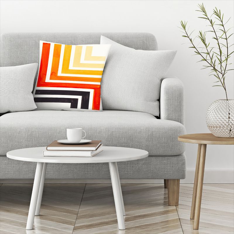 Orange Aztec Pattern By Ejaaz Haniff Throw Pillow - Americanflat Abstract Modern, 4 of 6