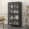 Okak Sideboard Buffet Cabinet, Accent Cabinet with 4 Doors and 4 Shelves, Storage Cabinet for Living Room, Entryway, Hallway, Office， Black - 3 of 4