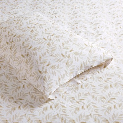 King Tan Leaves Cotton Percale Sheet Set