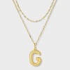 14K Gold Dipped Cubic Zirconia Duo Initial Multi-Strand Necklace - A New Day™ Gold - 2 of 4