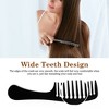 Unique Bargains Hairstyle Wide Coarse Tooth Plastic Curly Handgrip Hair Combs Black 2 Pcs - 2 of 3