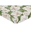 Sweet Jojo Designs Girl Baby Fitted Mini Crib Sheet Watercolor Magnolia Green and Off White - 2 of 4