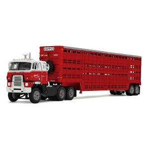 First Gear DCP 1/64 International TranStar COE w/ 45ft Wilson Livestock Tandem Axle Trailer Koppes Truck Line 69-2028 - 1 of 4