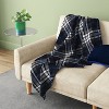 Printed Plaid Ribbed Plush Throw navy/gray/ivory - Room Essentials™ - 2 of 4