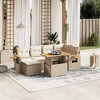 vidaXL Outdoor Sofa Set Beige PE rattan Large Adjustable Feet - 2 of 4