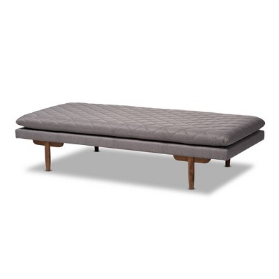 Twin Marit Upholstered Wood Daybed Gray/Walnut - Baxton Studio