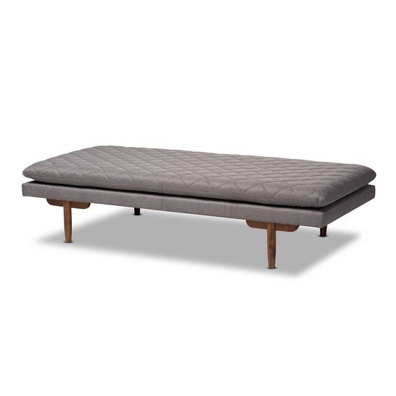 Twin Marit Upholstered Wood Daybed Gray/Walnut - Baxton Studio, 1 of 10