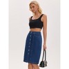 INSPIRE CHIC Women's Denim Button Down Pockets Western Bodycon Midi Jean Skirts - 2 of 4