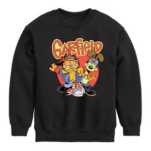 Boys' - Garfield - Garf And Odie Logo Graphic Long Sleeve Fleece Sweatshirt - 1 of 4