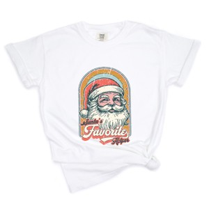 Santa's Favorite Helper Retro - Women's Garment Dyed Graphic T-Shirt - 1 of 4
