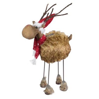 Northlight 25" LED Lighted Brown Faux Fur Reindeer Christmas Figure