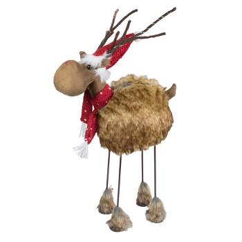 Northlight 25" LED Lighted Brown Faux Fur Reindeer Christmas Figure