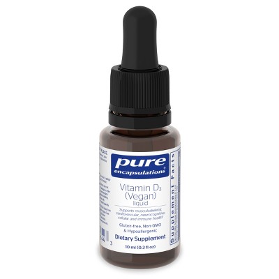 Pure Encapsulations Vitamin D3 (Vegan) Liquid - Hypoallergenic Support for Bone, Breast, Cardiovascular, Colon and Immune Health* - 0.3 fl. oz.