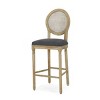 High Counter Bar Stool Set Of 2,Fabric Round Back Upholstered Kitchen Chairs,Armless Living Room Chairs With Rubberwood Legs-Cuddlewood - 4 of 4