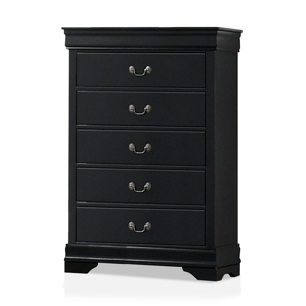 Photos - Dresser / Chests of Drawers Sliver 5 Drawer Chest Black - HOMES: Inside + Out: Transitional Style, Woo