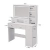NicBex Vanity Desk with Mirror Dresser with Mirror, 40.9IN Dressing Table with 5 Large Drawer and Storage Cabinet for Bedroom - 4 of 4