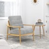 Tangkula 2 PCS Modern Accent Chair Upholstered Leisure Armchair w/ Rubber Wood Armrests & Legs - 4 of 4