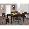 HomeStock 5-Piece Rectangle Cappuccino Finish Solid Wood Top Dining table with 4 Chairs - 2 of 4